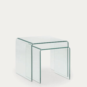 Set Burano de 2 mesas auxiliares nido de cristal