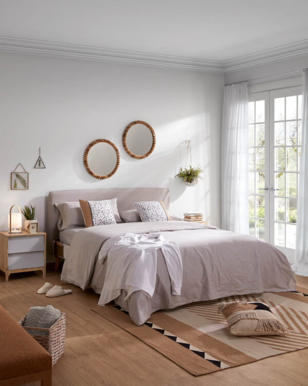 Funda cama Dyla beige para colchón de 150 x 190 cm