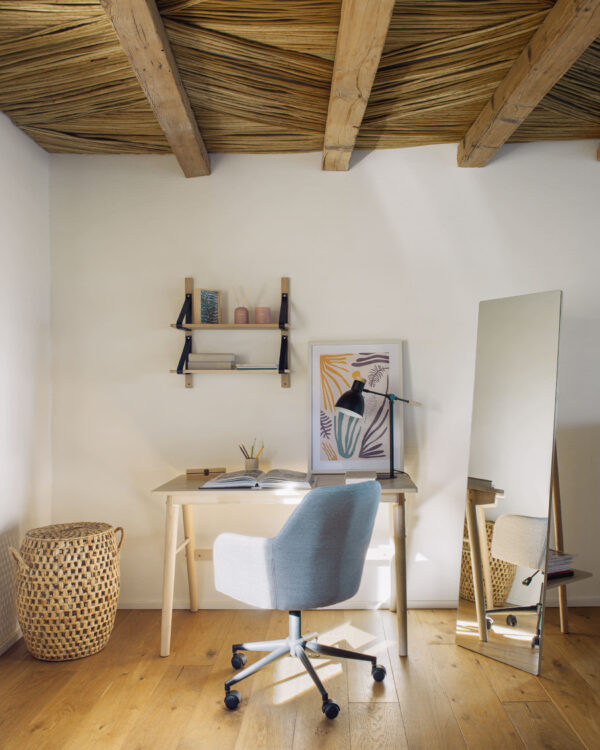 Espejo perchero de pie Keisy madera maciza abedul 45 x 160 cm