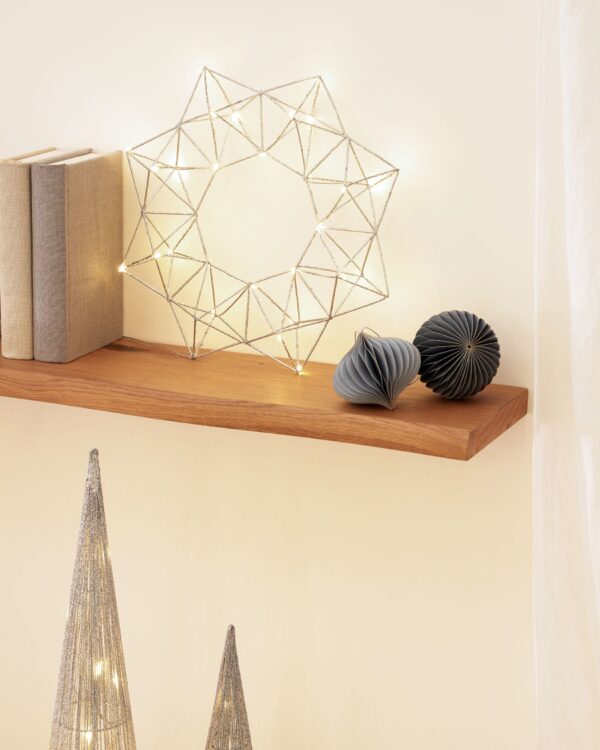 Corona luminosa Mishell plateado 35 cm