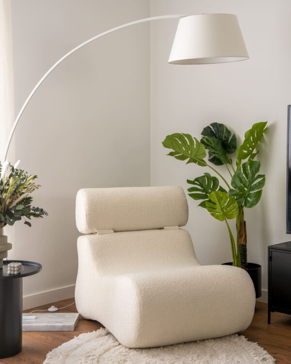 Planta artificial Monstera con maceta de cemento negro 130 cm
