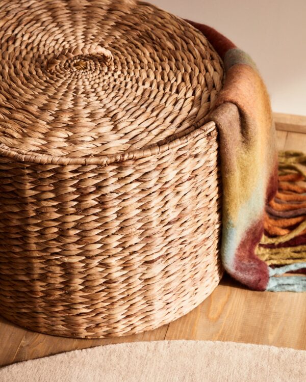 Cesto de ropa Yessira de fibras naturales 45 cm