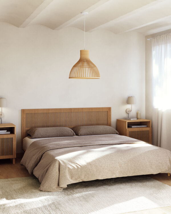 Cabecero Beyla de madera maciza de fresno para cama de hasta 180 cm FSC 100%