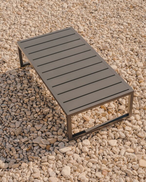 Mesa de centro 100% exterior Comova de aluminio verde 60 x 114 cm