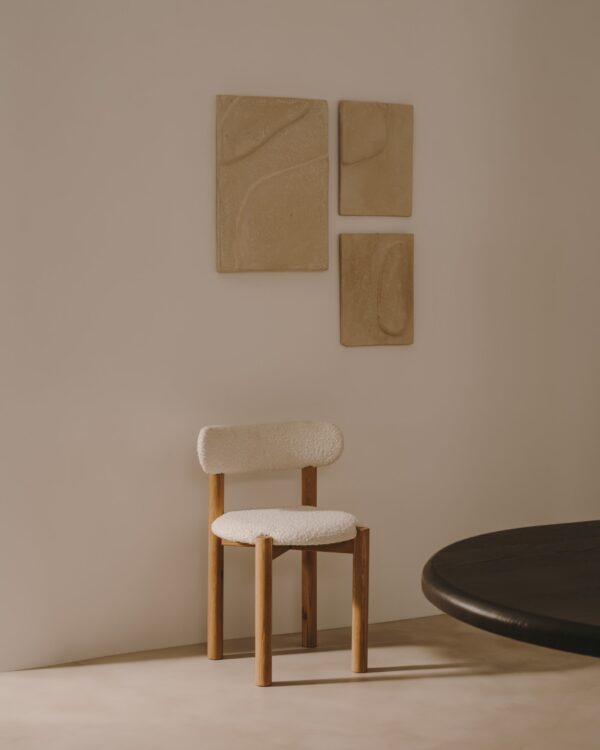 Set Mirta de 2 cuadros de papel maché beige 29 x 39 cm