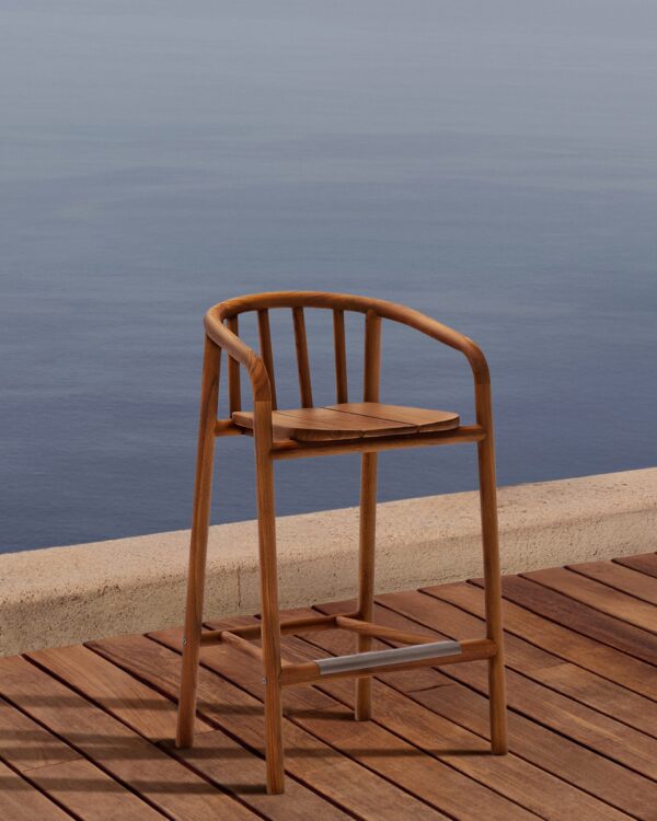 Taburete de exterior Turqueta de madera maciza de teca FSC 100% altura 65 cm