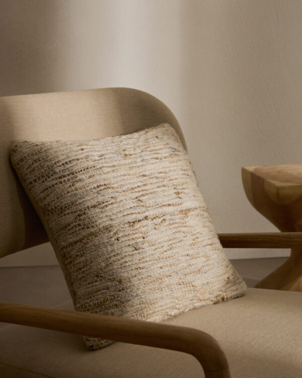 Funda de cojín Selise de yute natural 45 x 45 cm