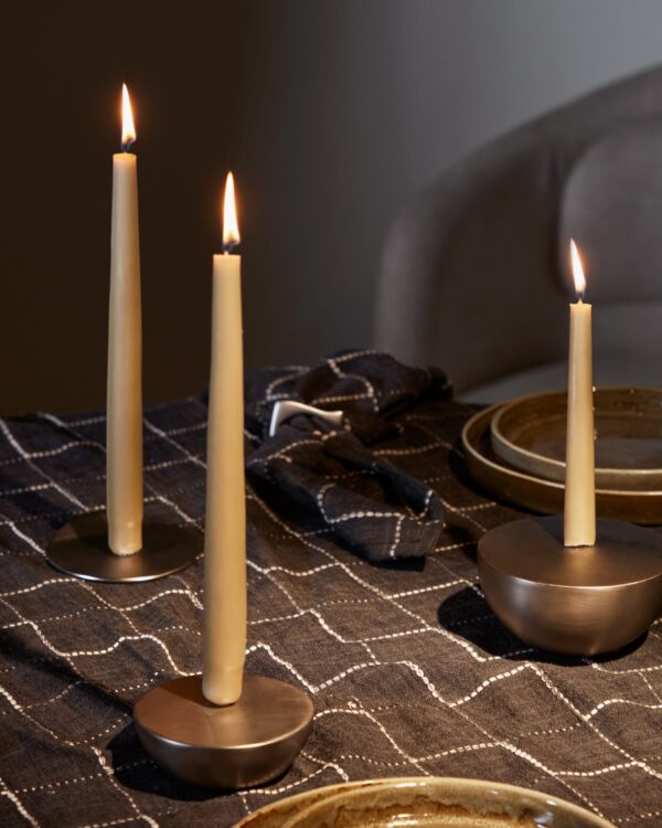 Candelabro grande Quira de acero inoxidable plateado