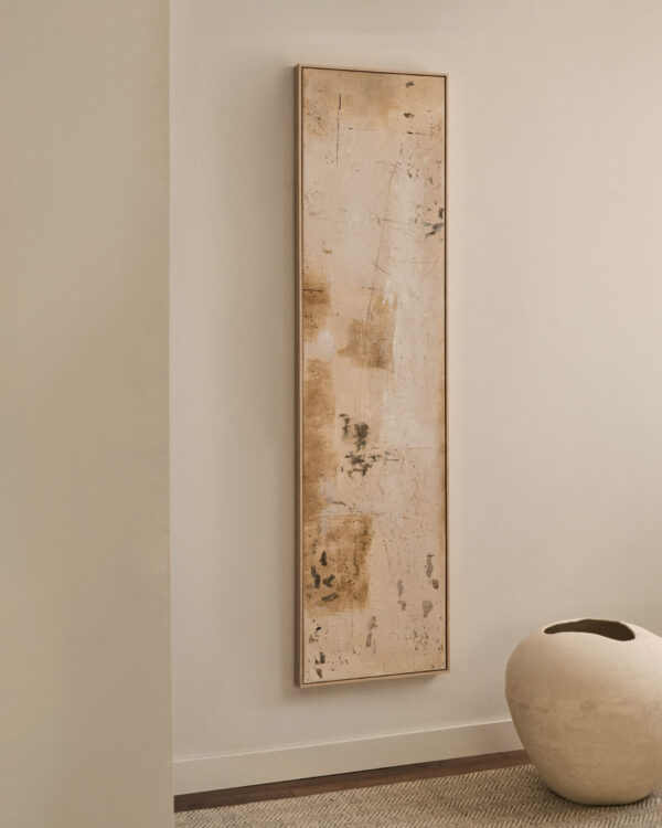 Cuadro abstracto Silpa beige oscuro 182 x 47 cm