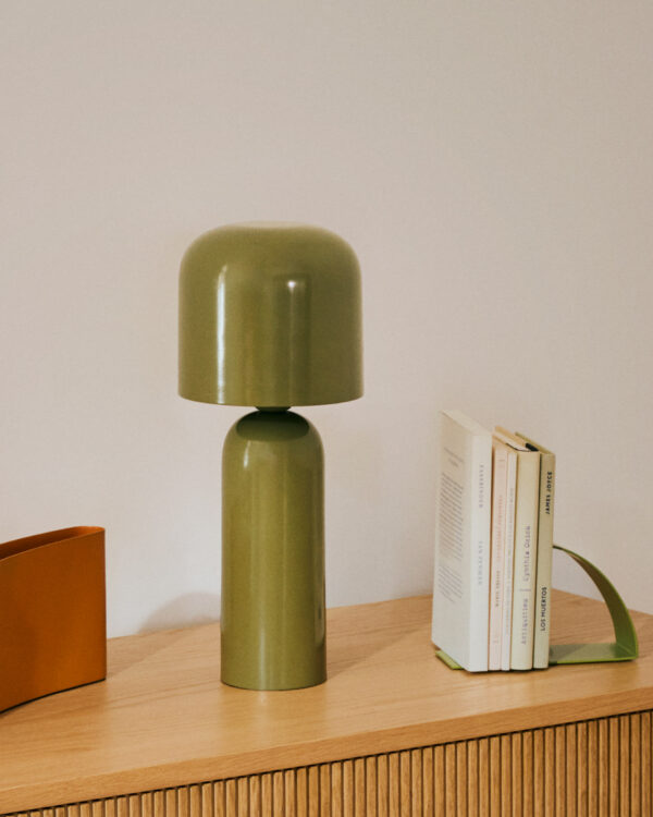 Lámpara de mesa Monze de metal pintado verde