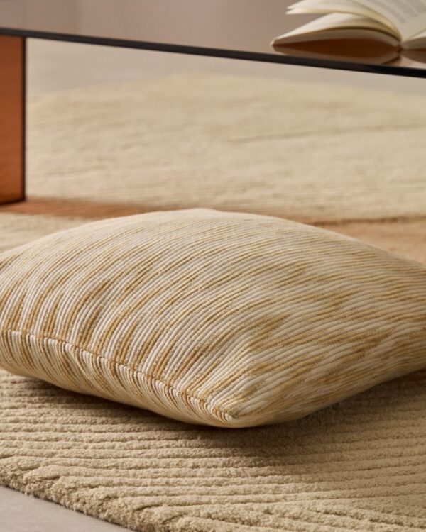 Funda de cojín Sigato de viscosa y algodón beige y crudo 45 x 45 cm