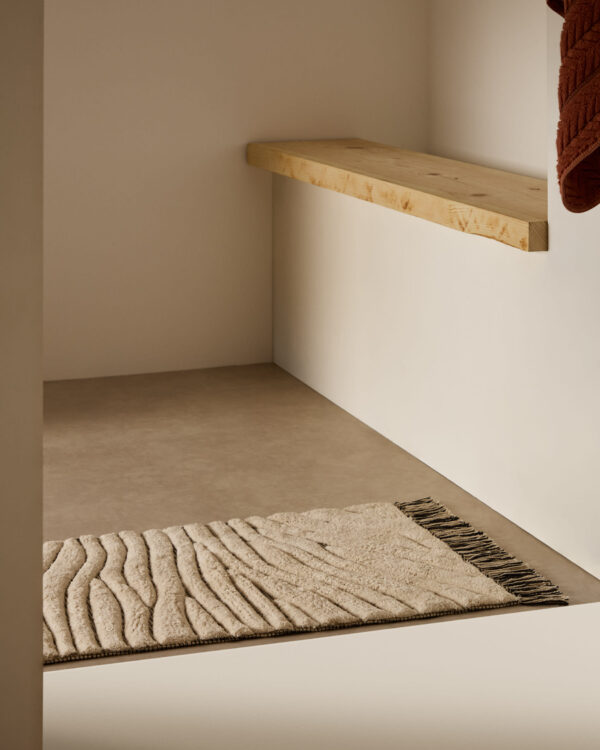 Alfombra de baño Crilda de algodón blanco  50 x 70 cm