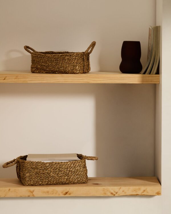 Set Milly de 2 cestas de fibras naturales 32 x 20 cm / 34 x 24 cm