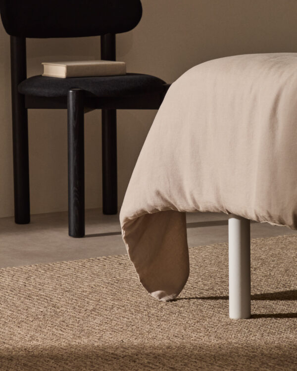 Pata somier Ise de madera maciza de haya con acabado blanco