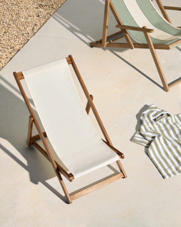 Hamaca infantil plegable de exterior Adredna beige de madera maciza de acacia FSC 100%