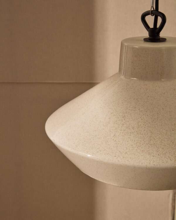 Lámpara de techo Portol de cerámica beige
