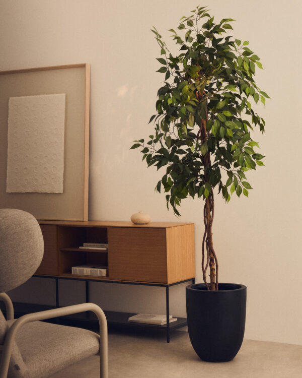 Árbol artificial Ficus con maceta negra 180 cm