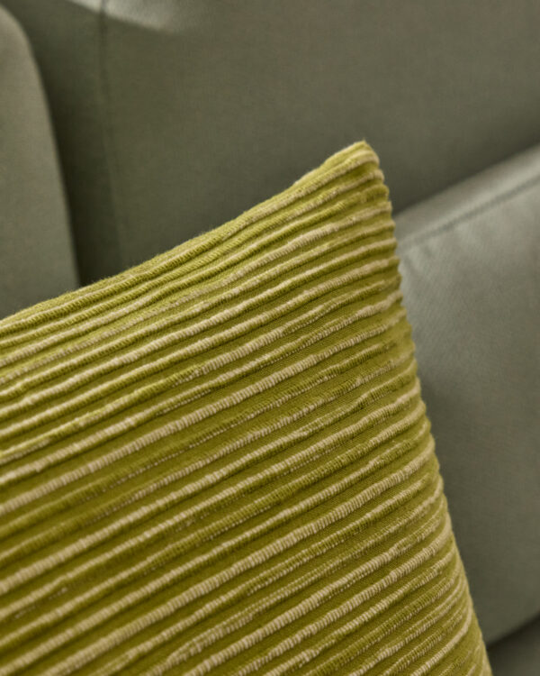 Funda de cojín Niera de algodón jacquard rayas verde 45 x 45 cm