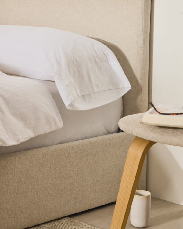 Sábana bajera Teia 100% algodón percal 180 hilos blanco para cama 160 cm