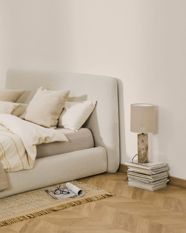 Funda para cama Martina de chenilla crudo para colchón de 160 x 200 cm