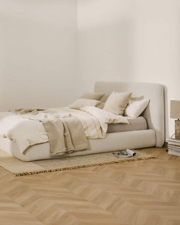 Funda para cama Martina de chenilla crudo para colchón de 180 x 200 cm