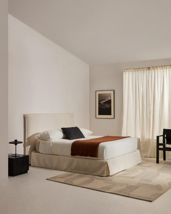 Cama desenfundable Jaira de chenilla blanco para colchón de 180x200 cm FSC Mix Credit