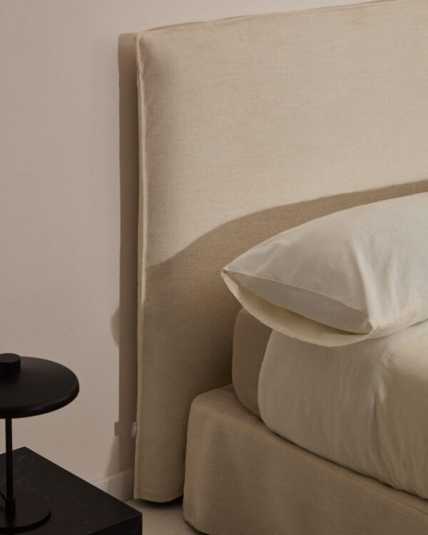 Funda para cabecero Jaira de chenilla blanco para cama de hasta 150 cm