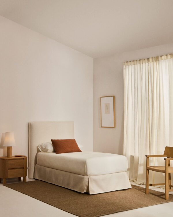 Cama desenfundable Jaira de chenilla blanco para colchón de 90x200cm FSC Mix Credit
