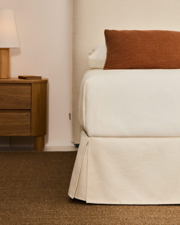 Cama desenfundable Jaira de chenilla blanco para colchón de 90x200cm FSC Mix Credit
