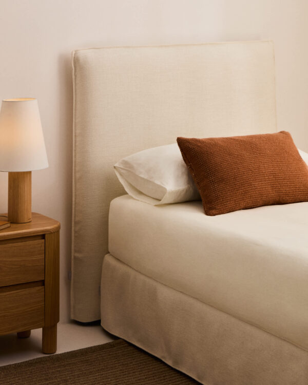 Cabecero desenfundable Jaira de chenilla blanco para cama de hasta 90 cm FSC Mix Credit