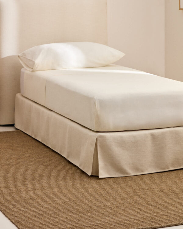 Funda para base Jaira de chenilla blanco para cama de 90 x 200 cm