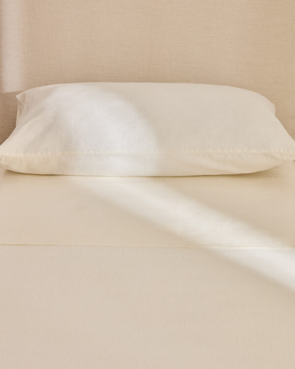 Set Simmel de 2 fundas de almohada de mezcla de lino color crudo 50 x 80 cm