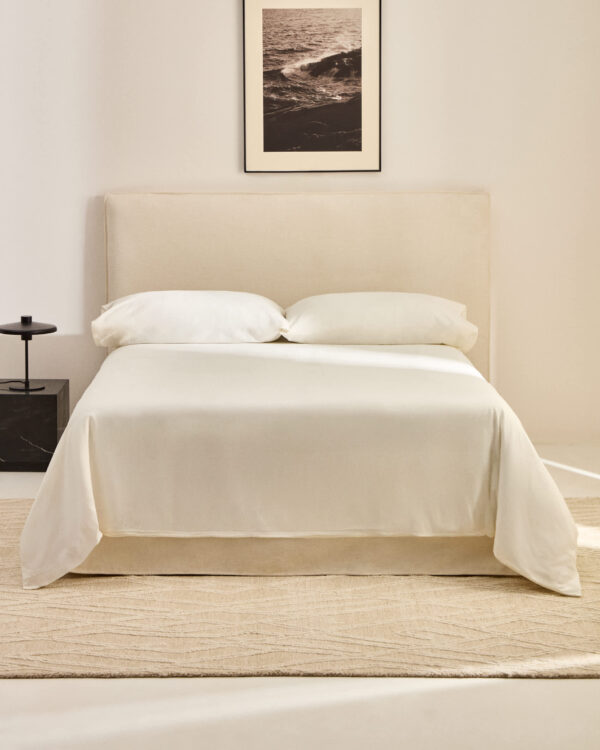 Funda para cabecero Jaira de chenilla blanco para cama de hasta 160 cm