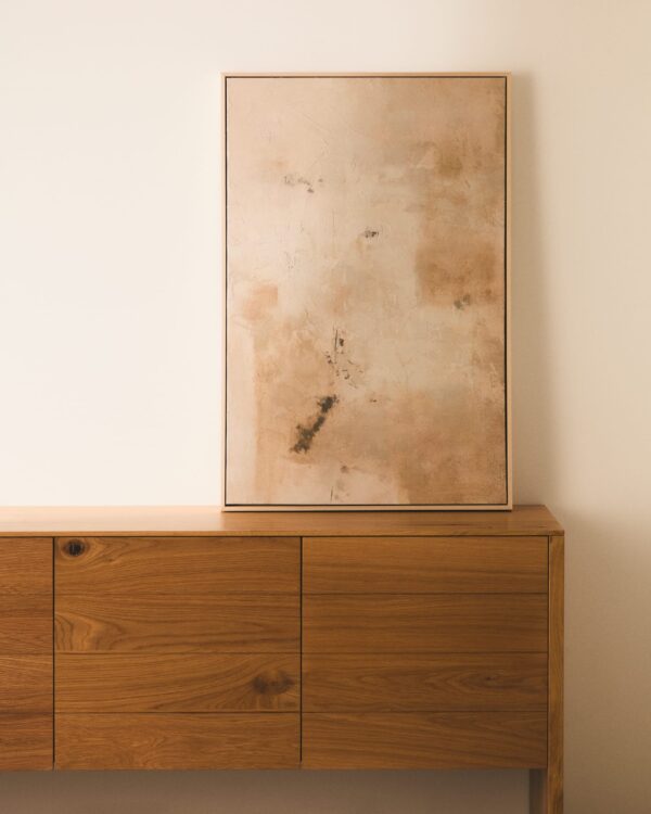 Cuadro abstracto Silpa beige 60 x 90 cm