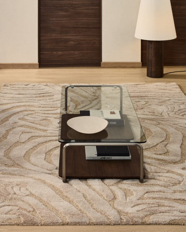 Alfombra Tribet de mezcla de lana jacquard cebra 160 x 230 cm