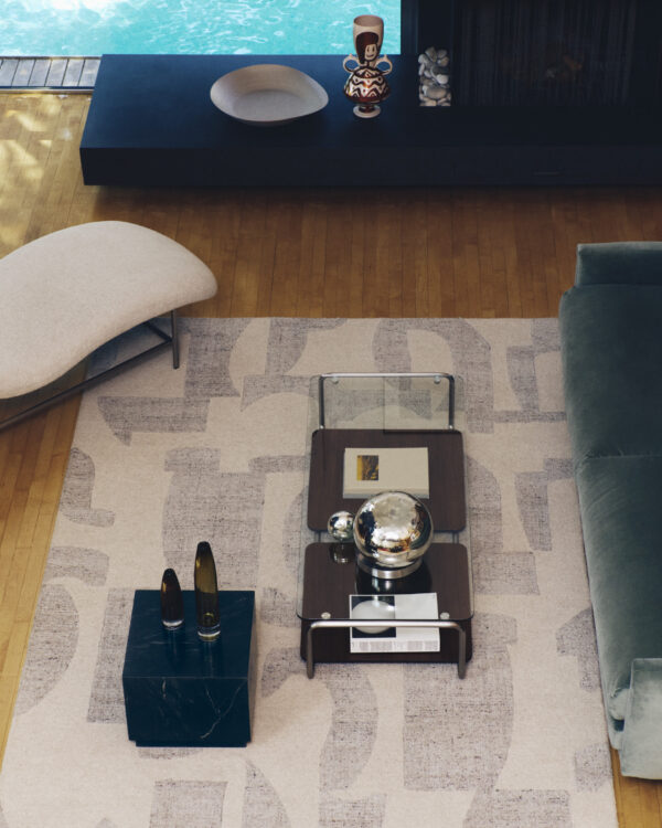 Alfombra Norela de mezcla lana jacquard gris 300 x 200 cm
