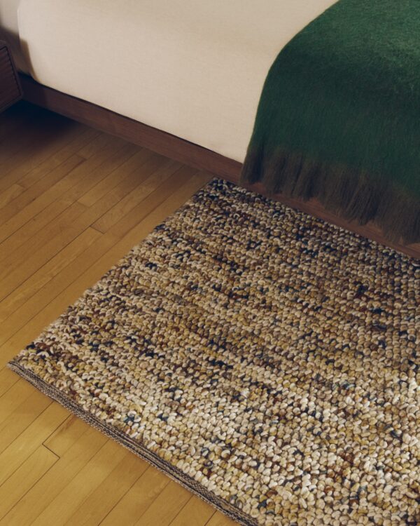 Alfombra Elanis de lana bouclé multicolor 160 x 230 cm
