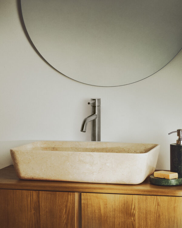Lavabo encimera Darnen de mármol beige 55 x 35 cm