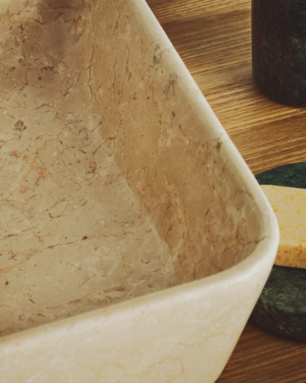 Lavabo encimera Darnen de mármol beige 55 x 35 cm