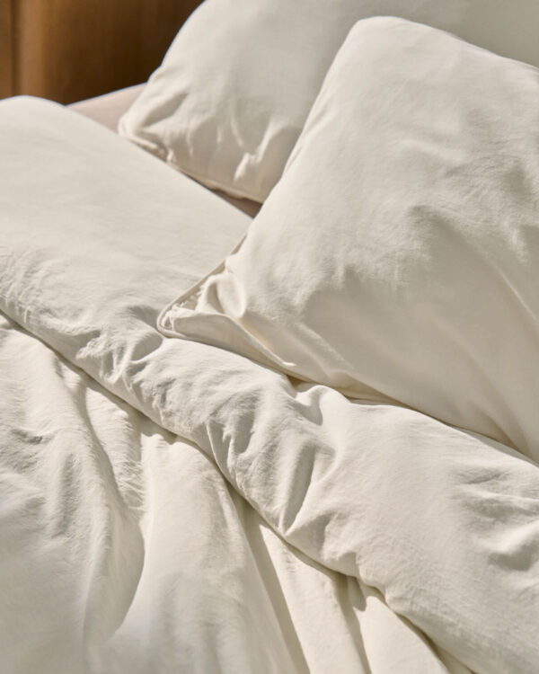 Funda nórdica Sirale 100% algodón satén acabado lavado blanco para cama de 180 cm