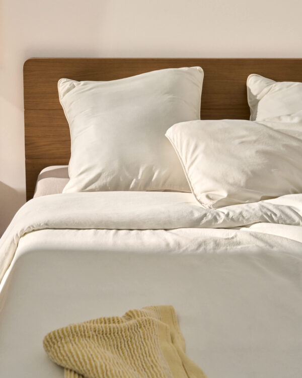 Funda nórdica Sirale 100% algodón satén acabado lavado blanco para cama de 180 cm