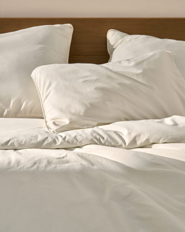 Funda nórdica Sirale 100% algodón satén acabado lavado blanco para cama de 180 cm