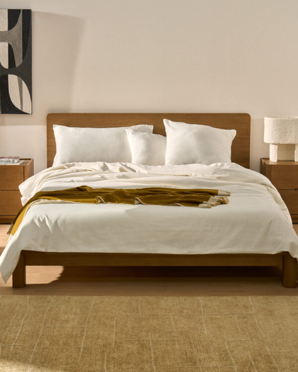 Set Simmel fundas nórdica y de almohadas de mezcla de lino color crudo para cama de 180 cm