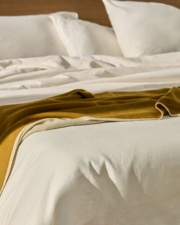 Set Simmel fundas nórdica y de almohadas de mezcla de lino color crudo para cama de 150 cm