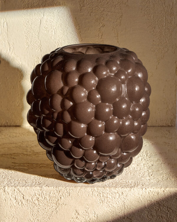 Jarrón Mure de vidrio marrón 30 cm
