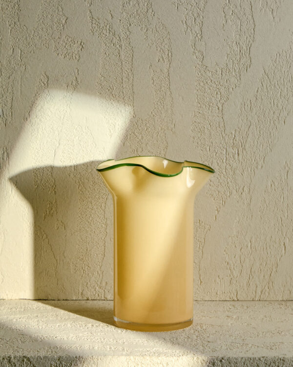 Jarrón Endasi de vidrio amarillo 31 cm