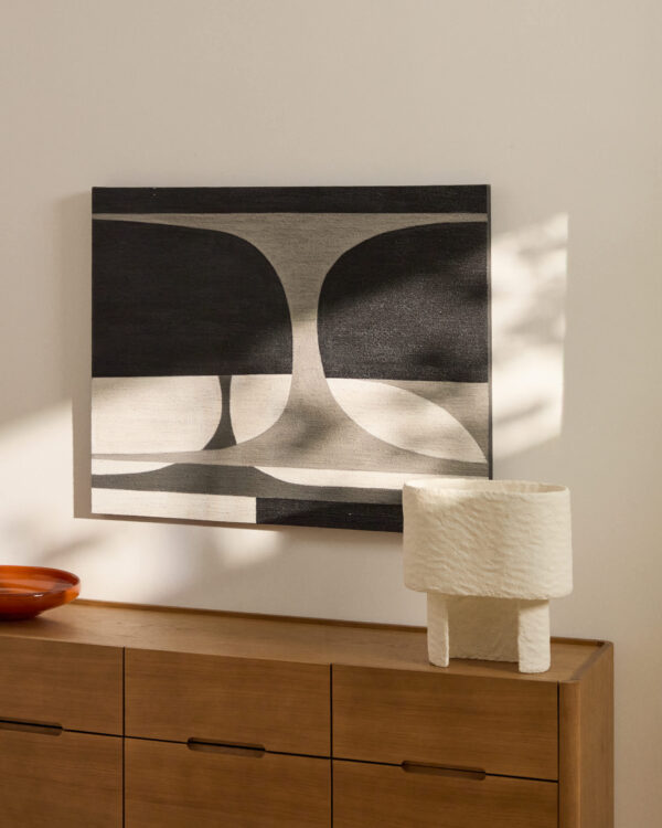 Cuadro abstracto Onure blanco y negro 80 x 100 cm
