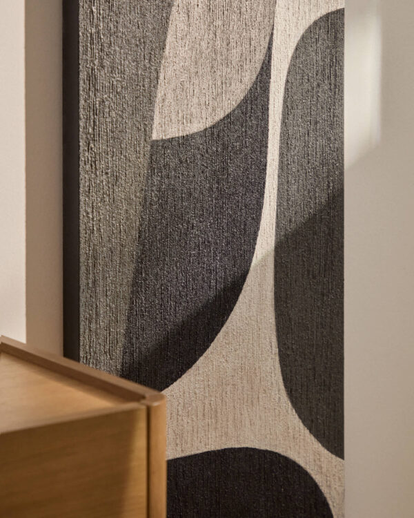 Cuadro abstracto Onure blanco y negro 45 x 180 cm