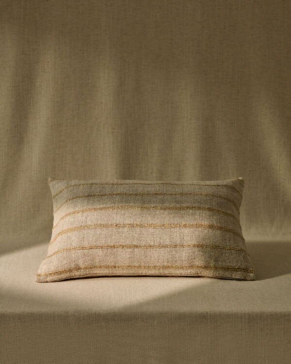 Funda de cojín Riena de lino y viscosa beige 40 x 60 cm