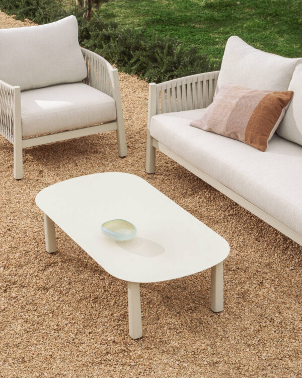Centro de mesa Nodila de vidrio blanco 19 x 14 cm